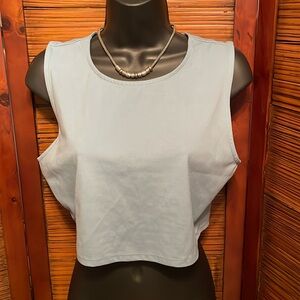 Yogalicious Women’s XL Muscle Tank Cropped Pure Cloud Nicki
